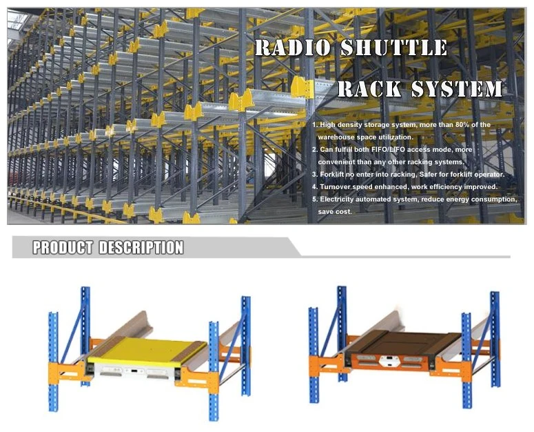 High Quality Radio Shuttle Electric Mobile Pallet Rack
